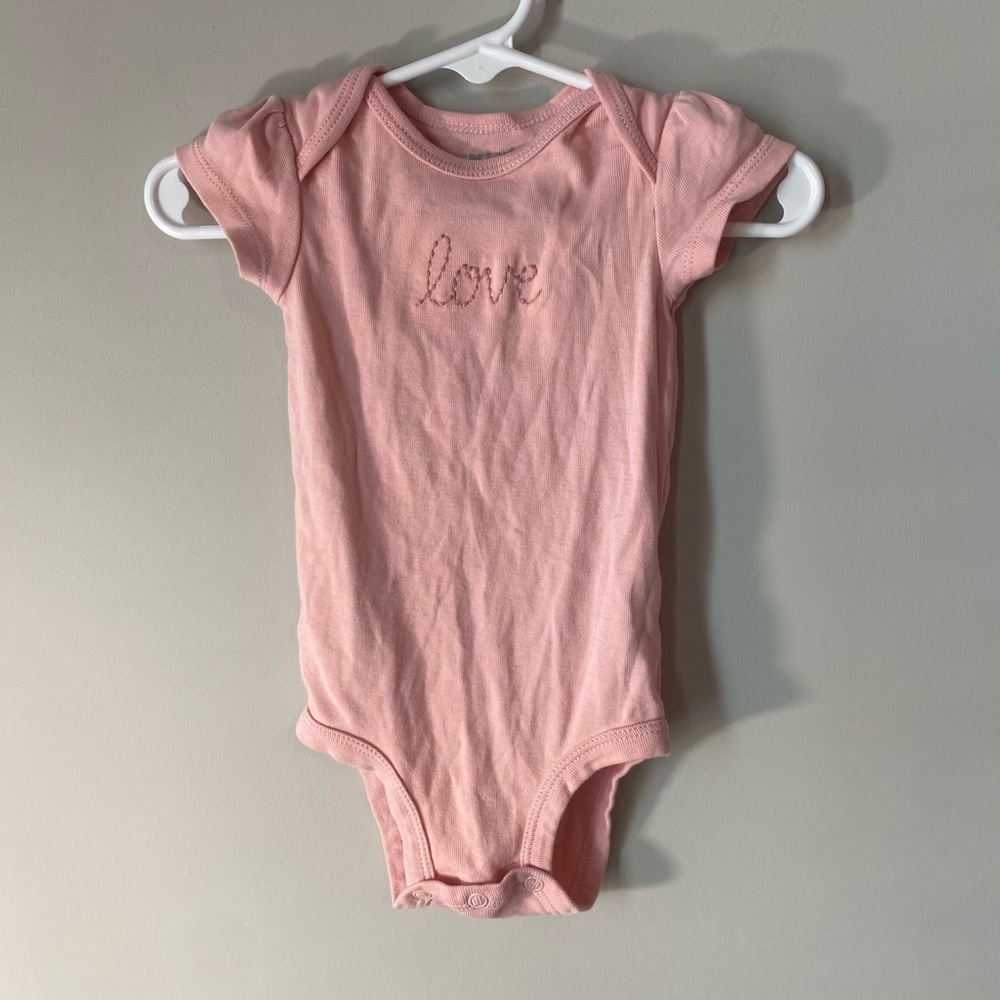 Carter's Pink Onesie with 'Love' Embroidered